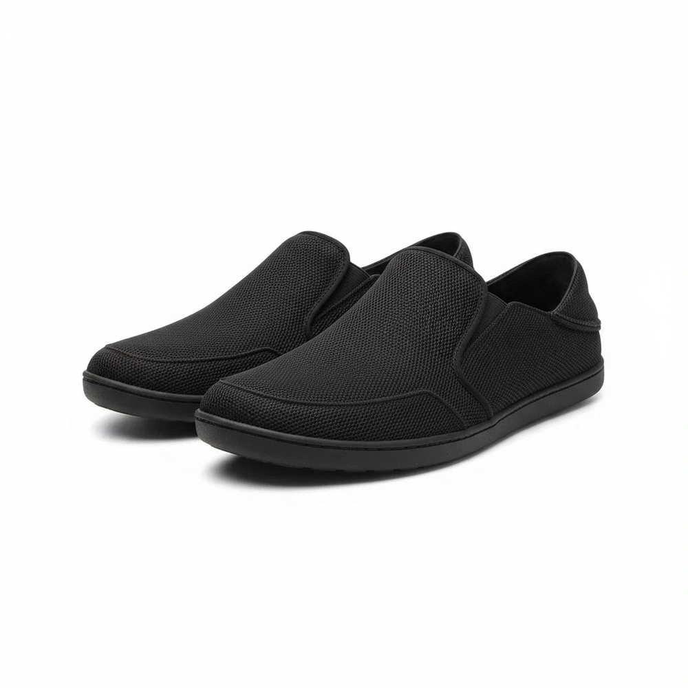 Rare: OluKai ʊ Nohea Mesh Drop In Heel Boat Shoes Sneakers ʊ  All Black ʊ 9